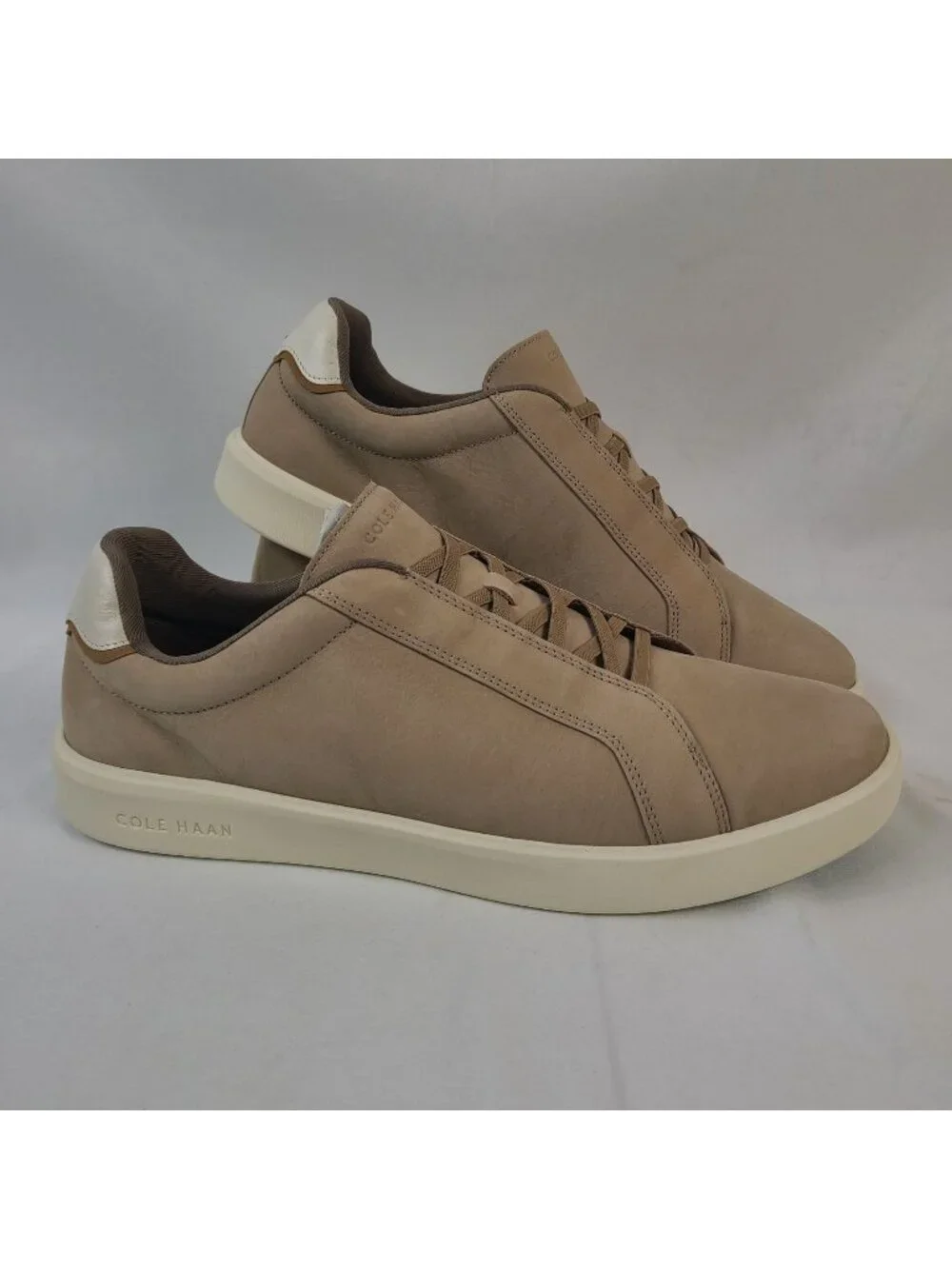 NEW Cole Haan Mens Grand360 Leather Sneakers Beige Size 13 M